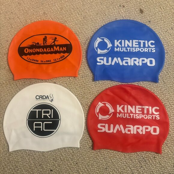 Silicone Swim Cap Bundle (4 Caps) - Picture 1 of 6